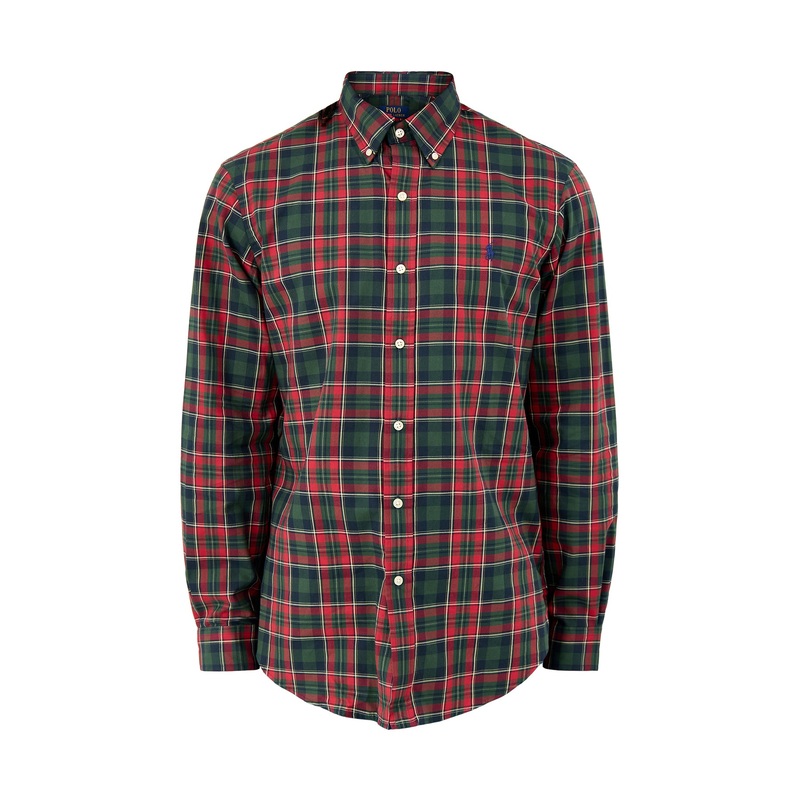 Twill Check Shirt Forest Red