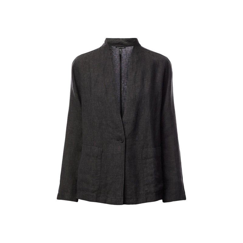 High Waisted Pleated Linen Trousers Grey