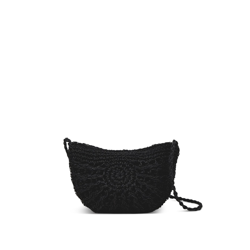 Lona Half Moon Crossbody Bag Black