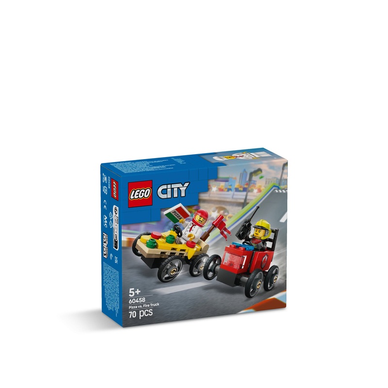 Pizza vs Fire Truck Race Car Pack 60458
