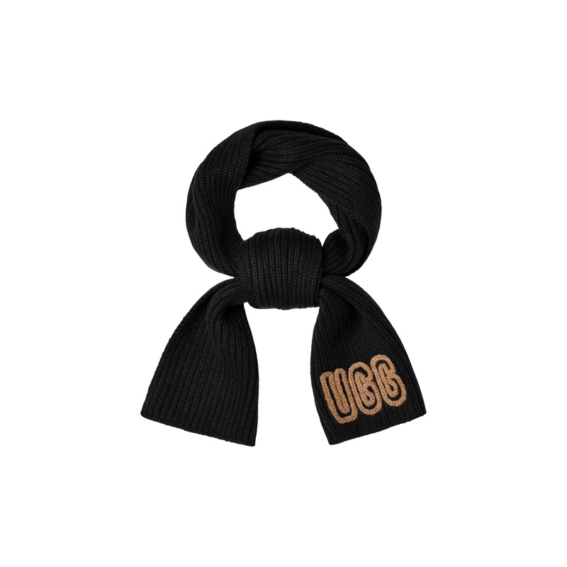 Chunky Crafted Rib Scarf Black