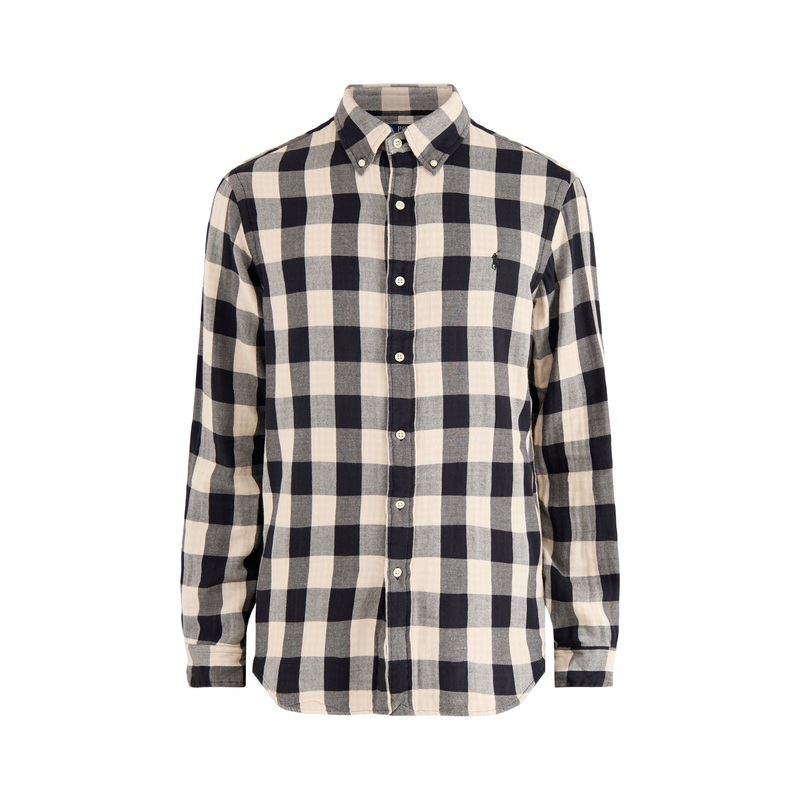 Double Face Check Shirt Black