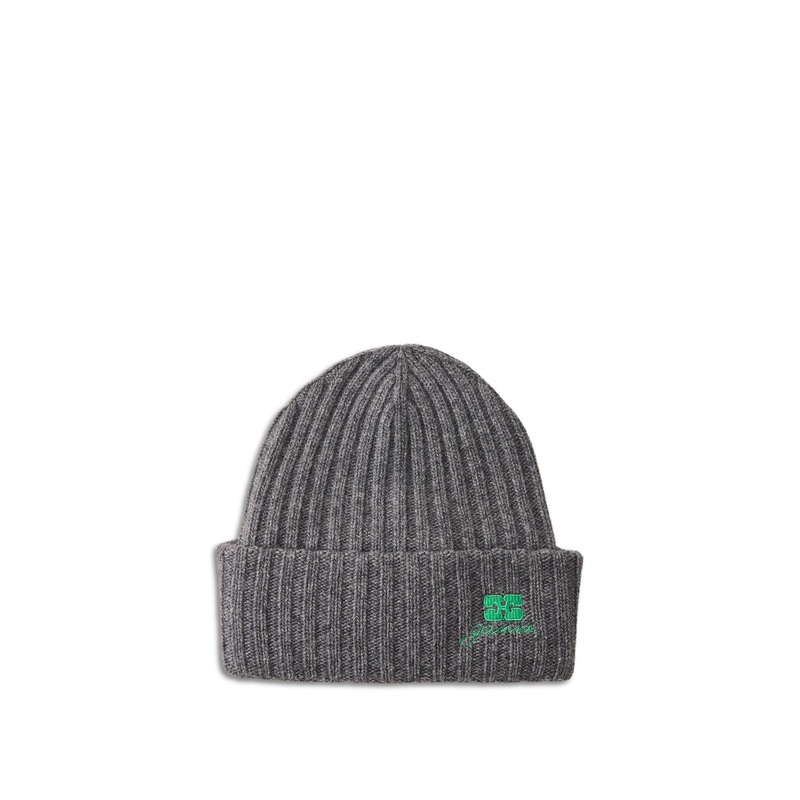 Ganni Core Future Wool Beanie Charcoal