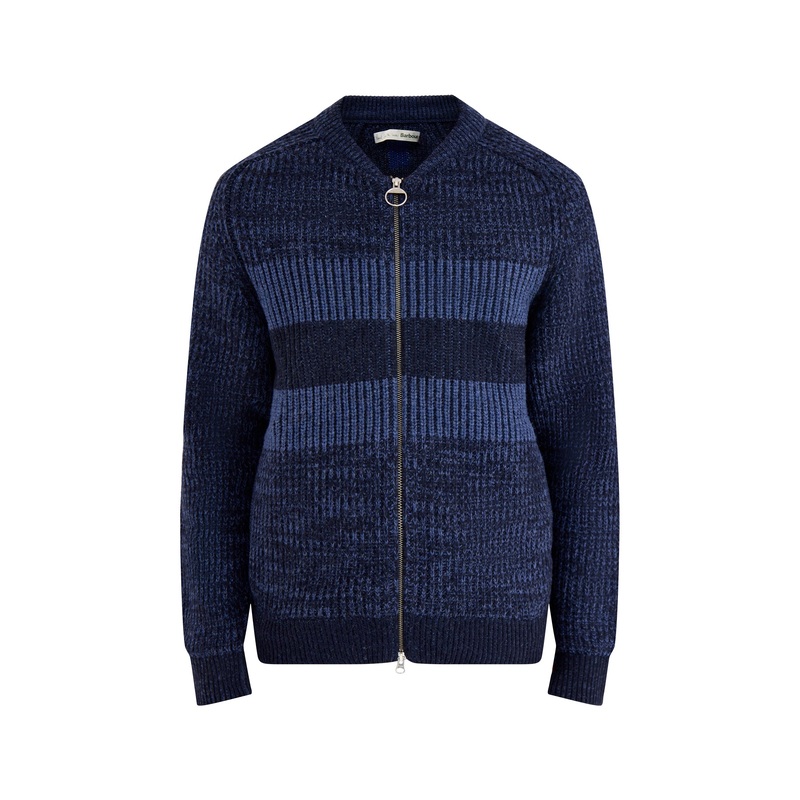 Knitted Bomber Jacket Navy