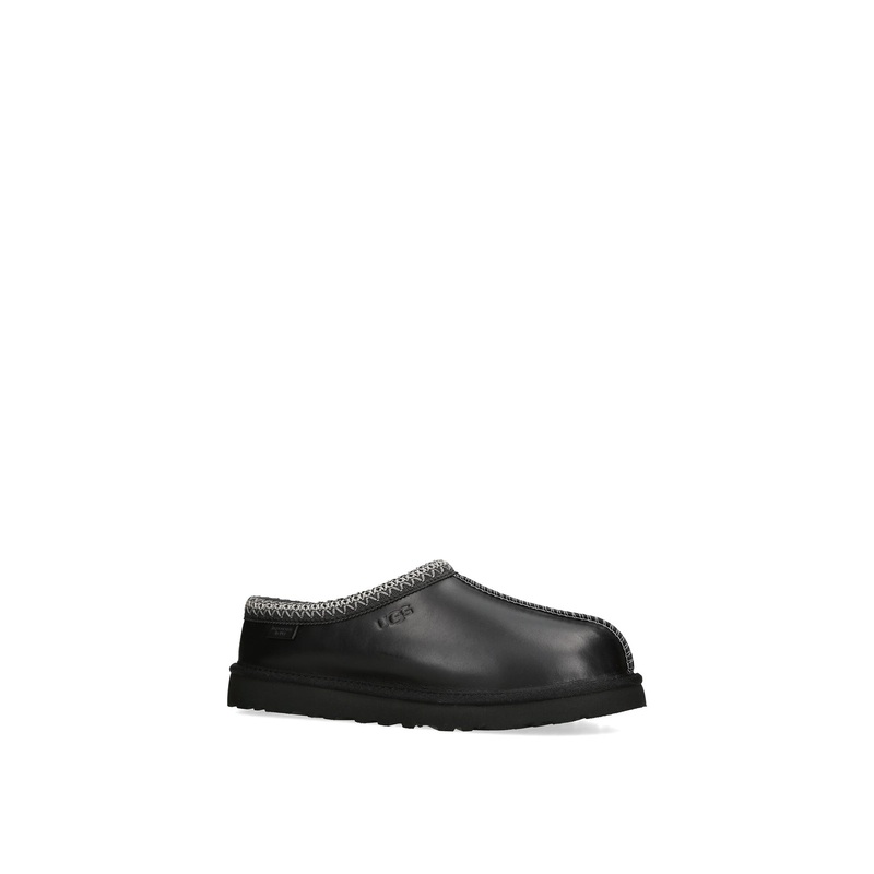 Mens Tasman Leather Slippers Black