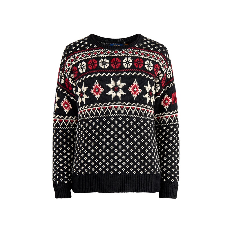 Snowflake Wool Jumper Black