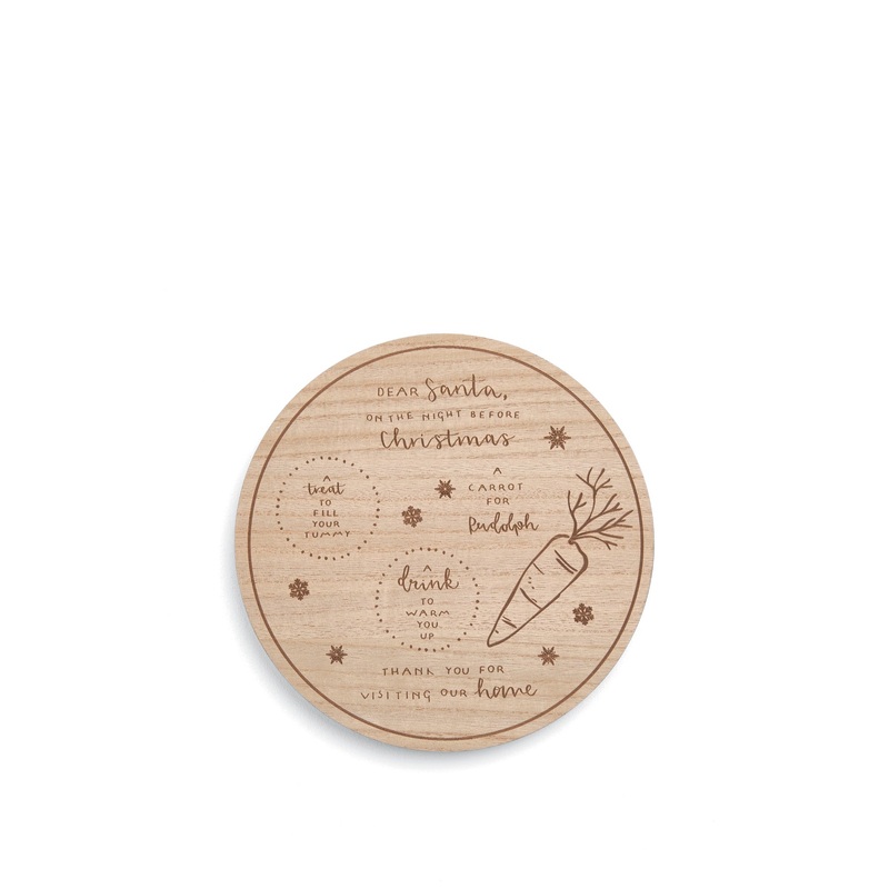 Wooden Christmas Eve Plate Multi