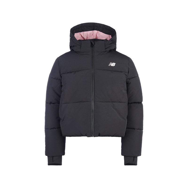 Girls Wide Baffle Puffer Coat Black