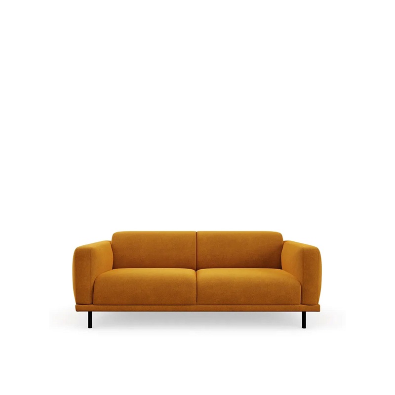 Harri Velvet 3-Seater Sofa Smart Luxe Cognac