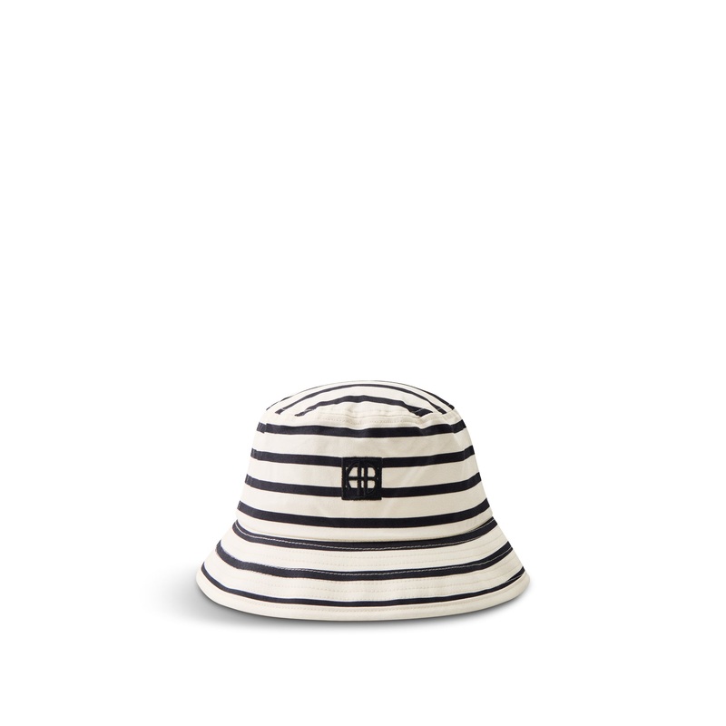 Striped Terry Logo Bucket Hat Black White