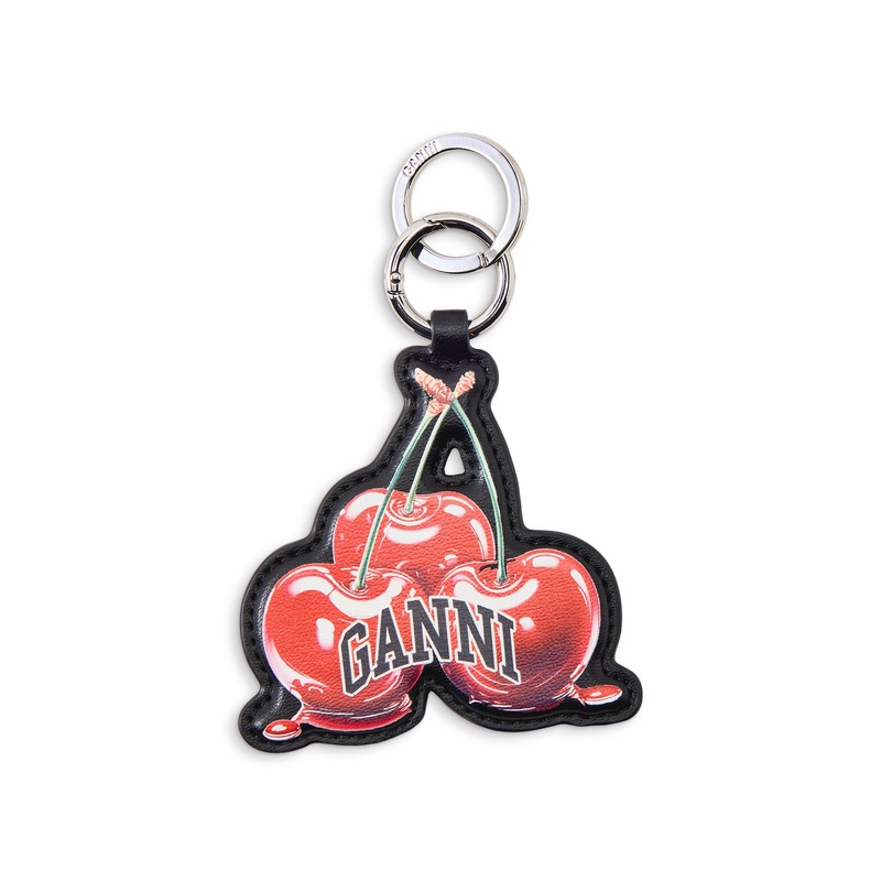 Cherry Enamel Keyring Black