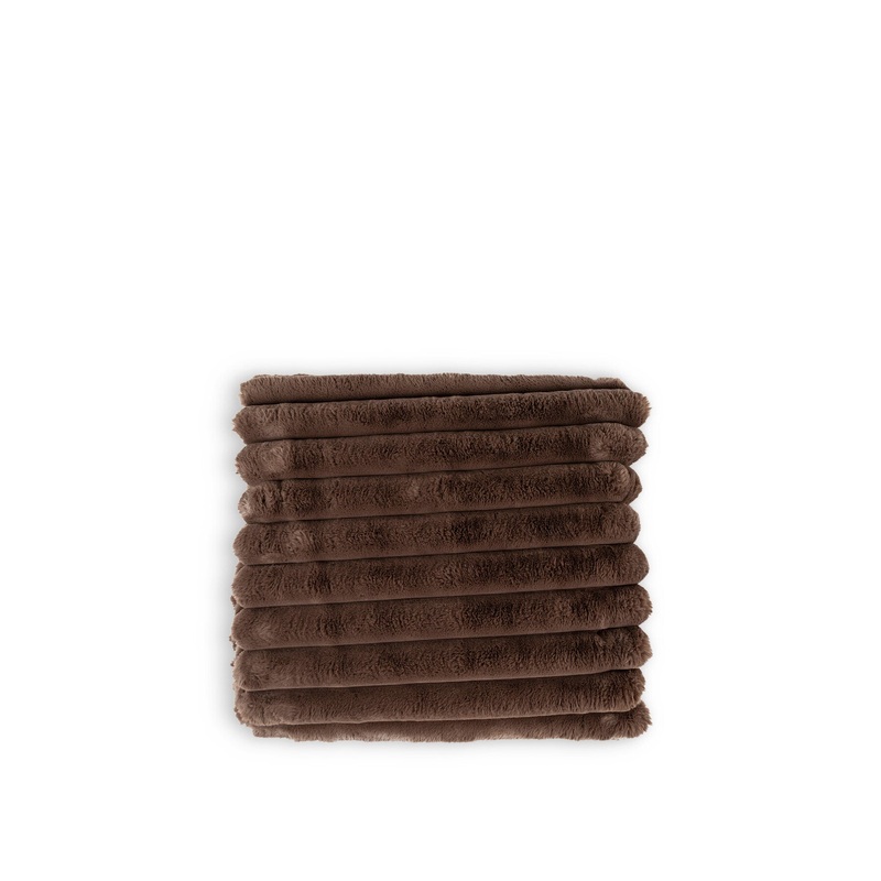 chunky cord faux fur throw mocha 150 x 220