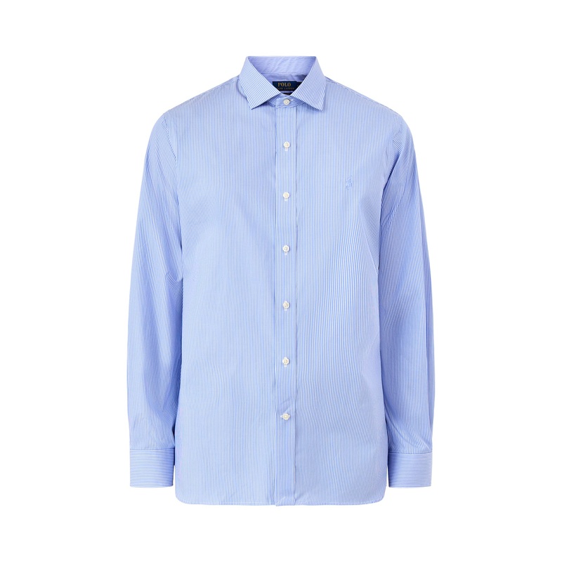 Custom Fit Multi Stripe Dress Shirt Sky Blue