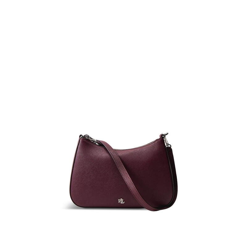 Danni Medium Leather Shoulder Bag Dark Garnet
