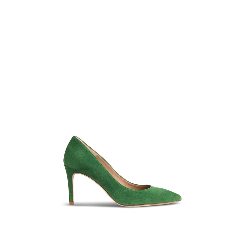 Floret Fern Kid Suede Stiletto Heel Court