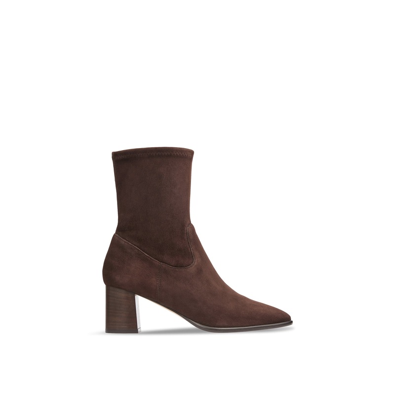 Harp Espresso Block Heel Stretch Ankle Boot