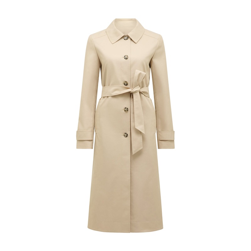 Helen Single Breasted Belted Trench Coat Brown