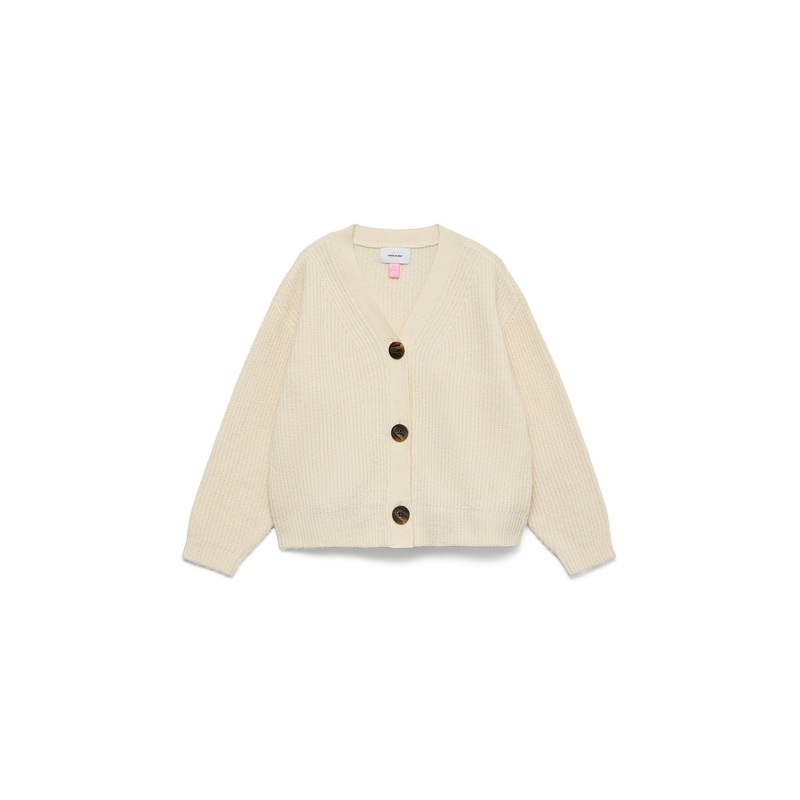Kids V-Neck Knitted Cardigan Cream