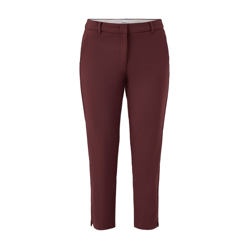 Tailored High Waist Wide Leg Trousers Bordeaux