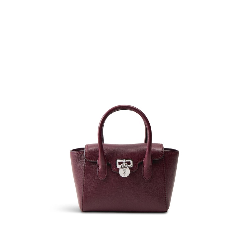 Tanner Small Structured Leather Satchel Dark Garnet