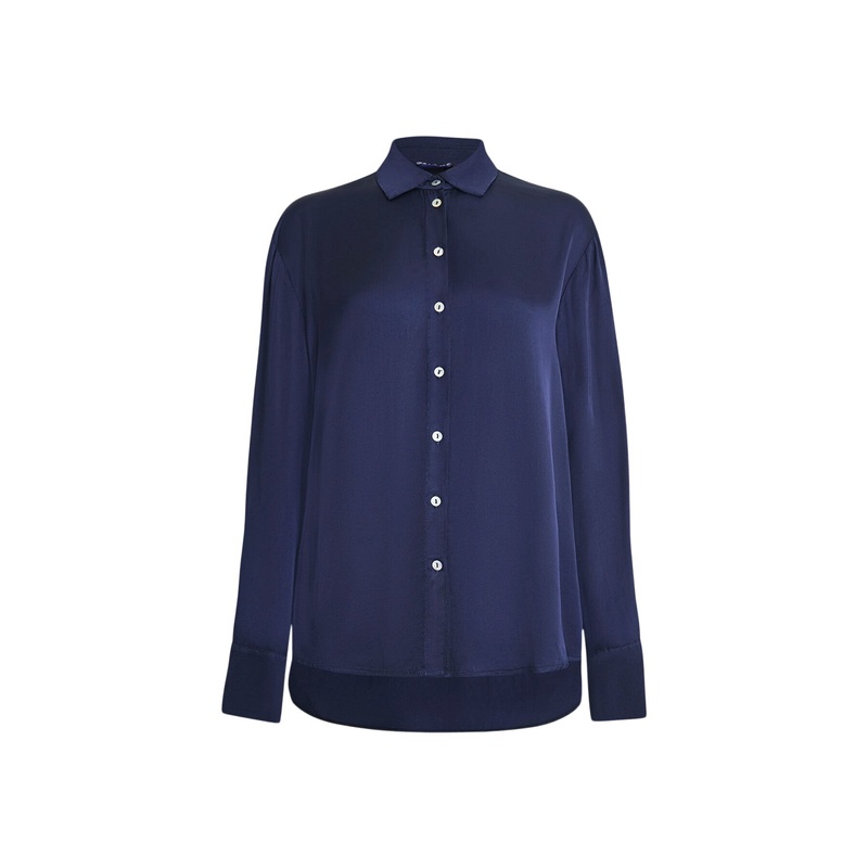 Blue Satin Finish Shirt
