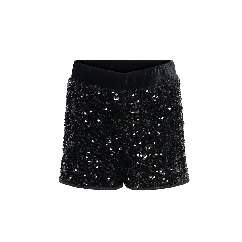 Girls Confidence Sequin Shorts Black