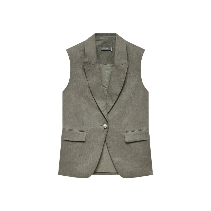 Linen Longline Waistcoat