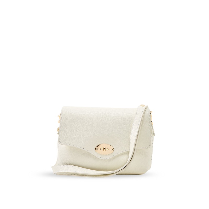 Maddie Midi Leather Bag Buttermilk