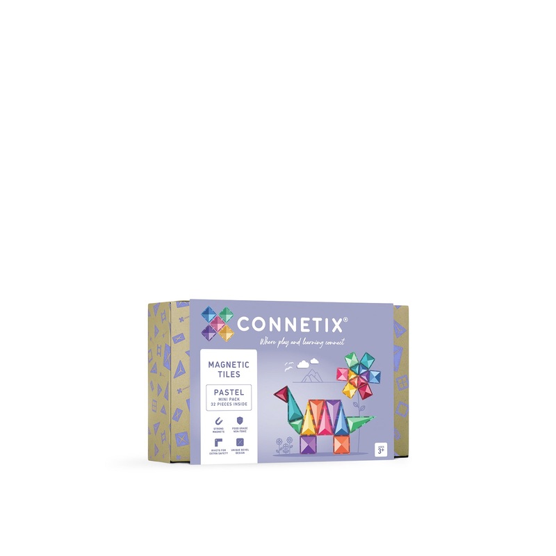 Pastel Mini Magnetic Tile Set 32-Piece