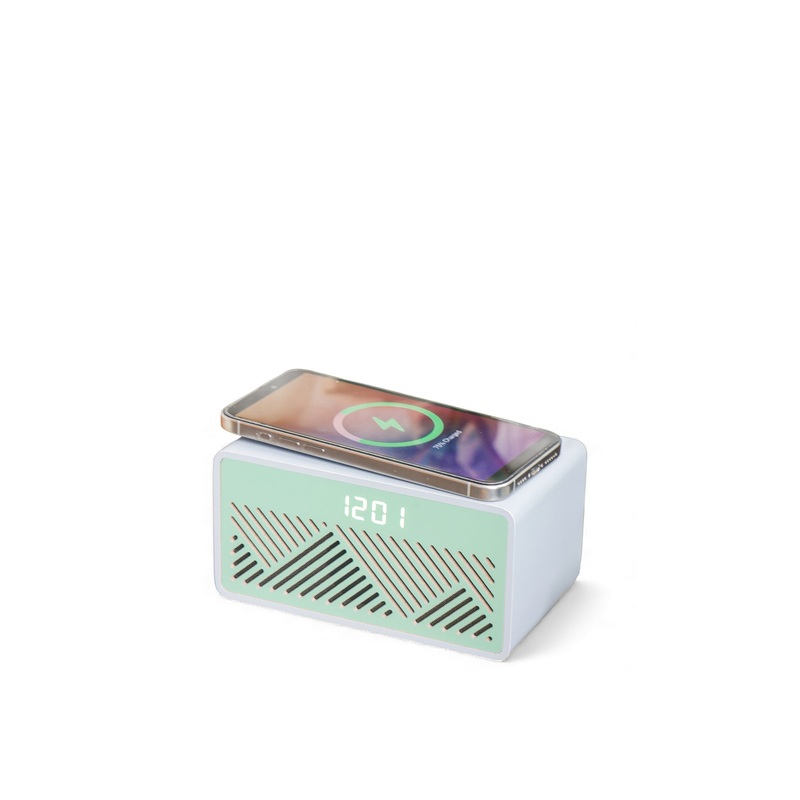 Rise Mix Wireless Charger and Bluetooth Speaker Green & Grey