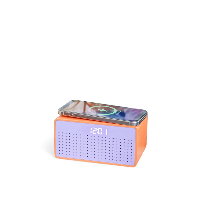 Rise Mix Wireless Charger and Bluetooth Speaker Orange & Pink