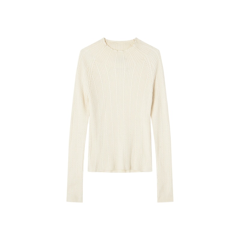 West Coconut Milk Cable Stitch Sweater