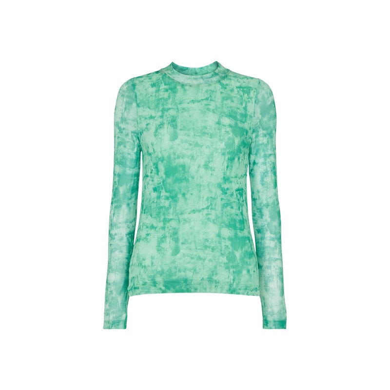 Brushwork Print Mesh Jersey