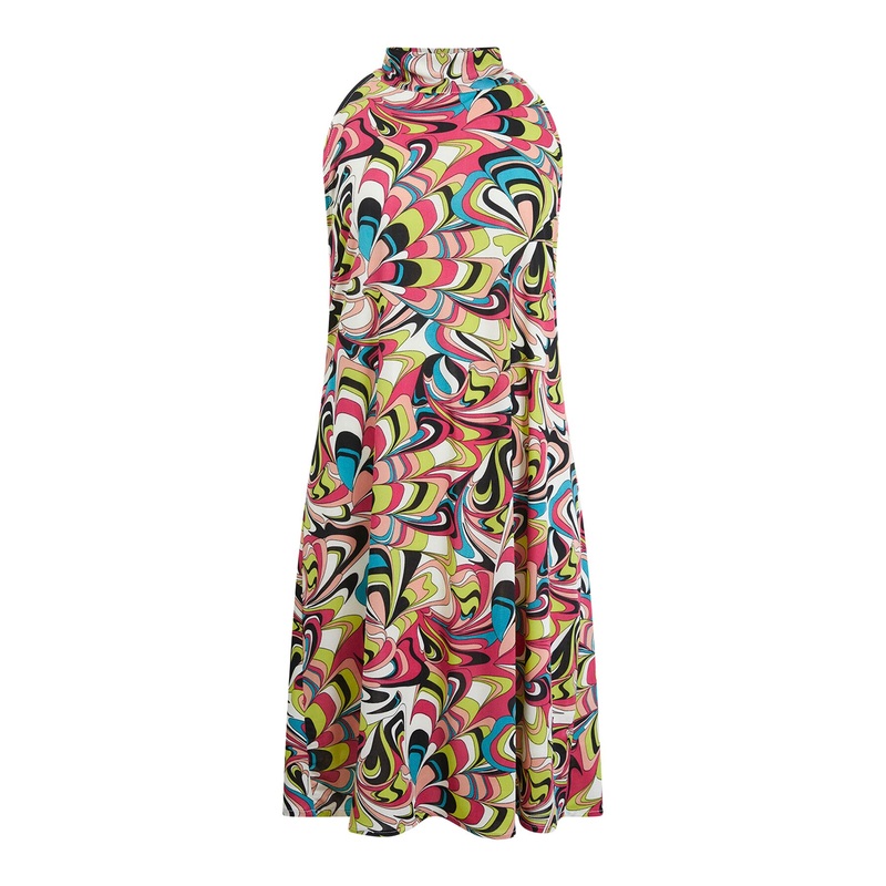 Halterneck Print Dress