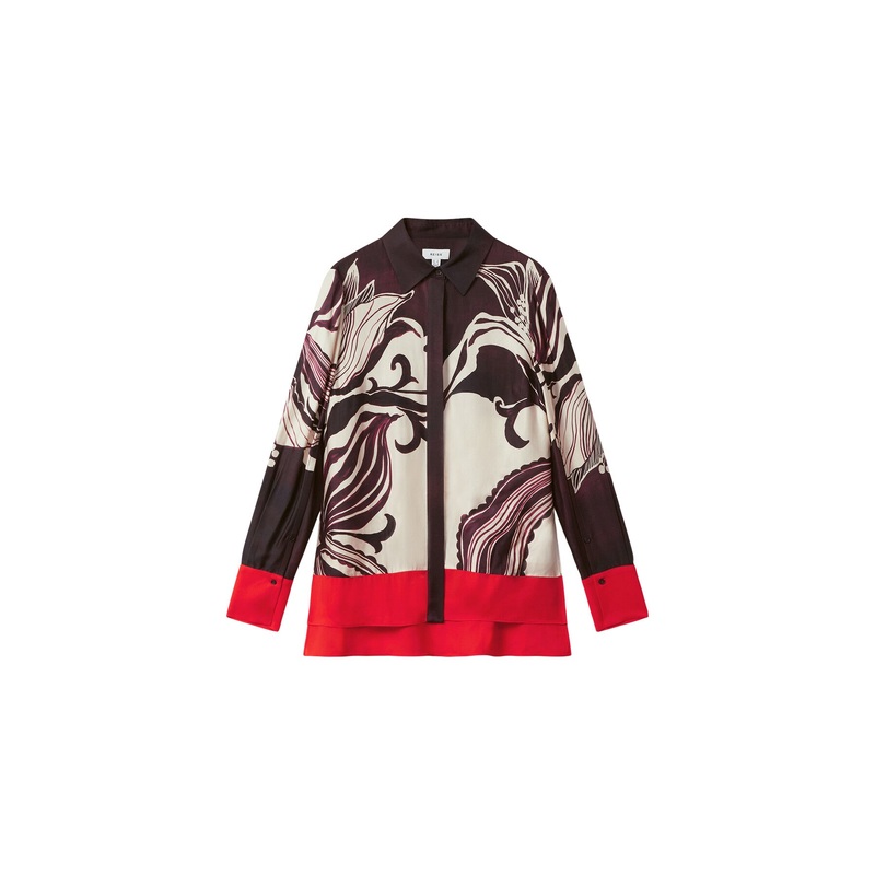 Kari Printed High-Low Button-Through Shirt