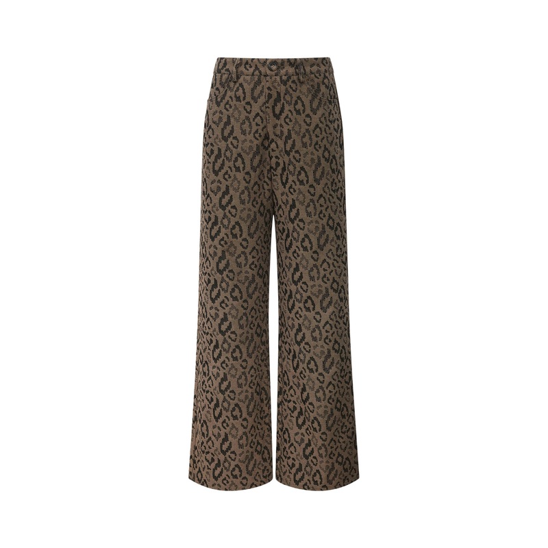 Leopard Print Detail Trousers