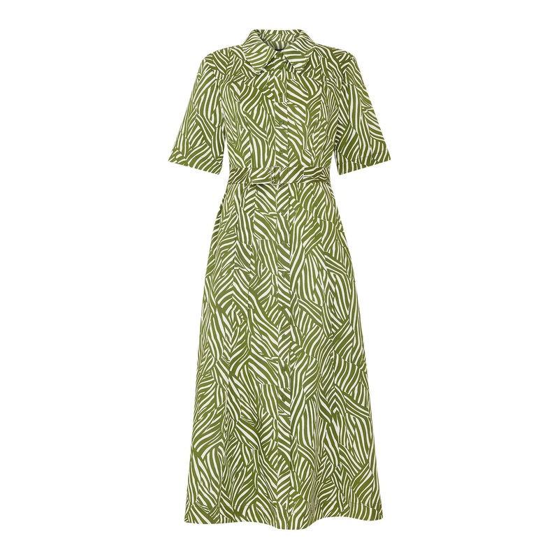 Linear Leaf Midi Dress