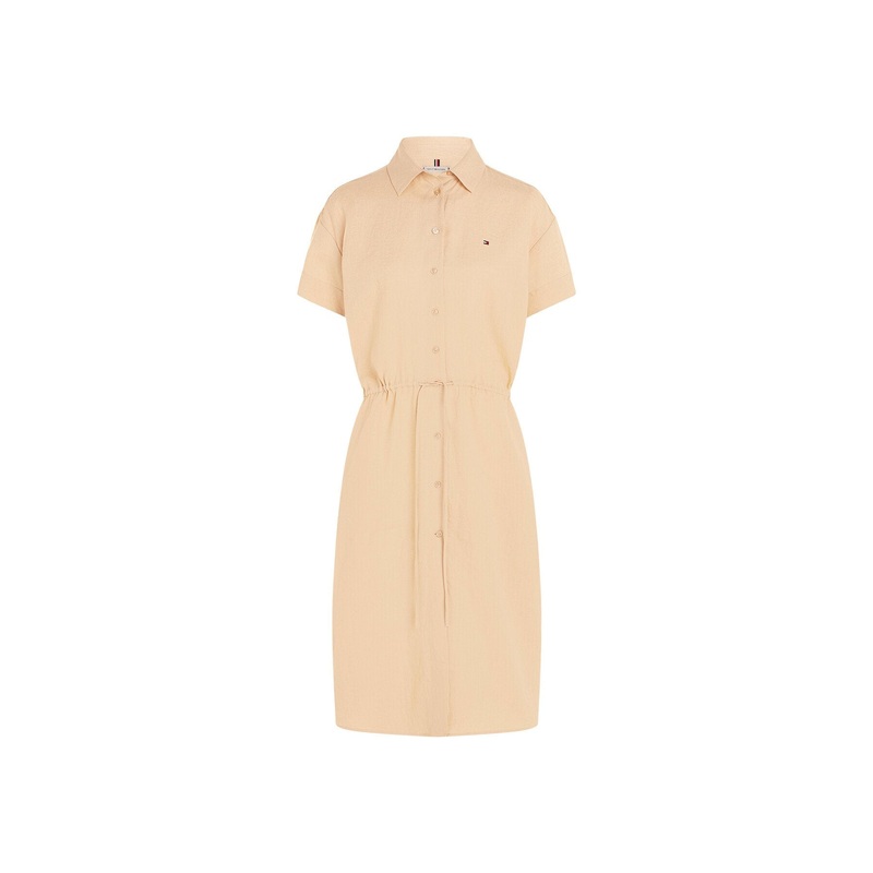 Linen Relaxed Short Sleeve Shirt Dress