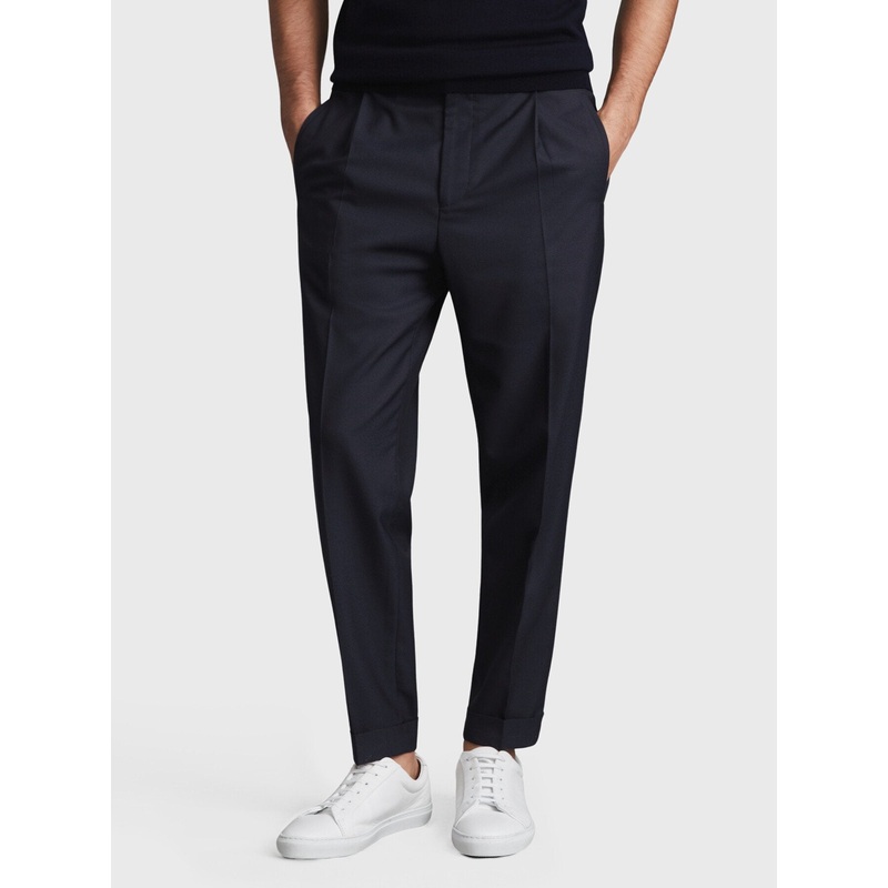Navy BlueBrighton Relaxed Rolled Hem Trousers