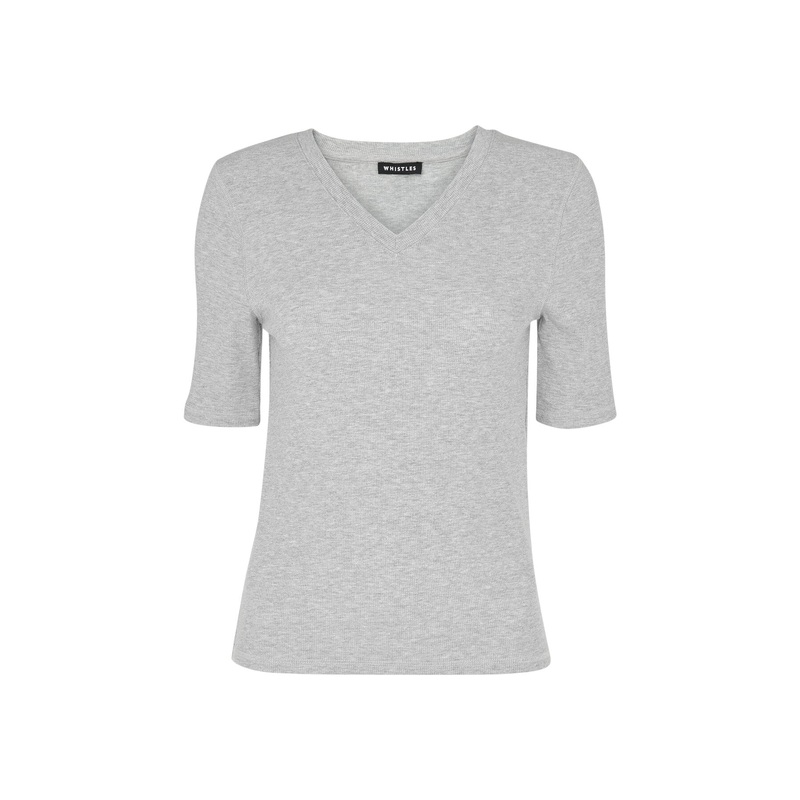 V Neck Ribbed T-Shirt