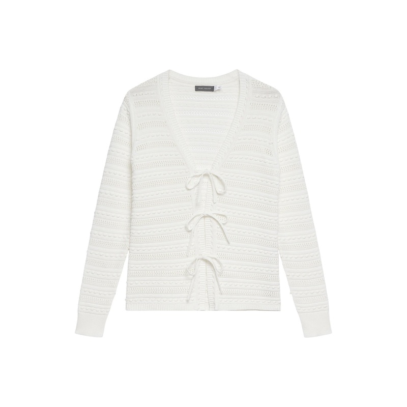 White Cotton Crochet Cardigan