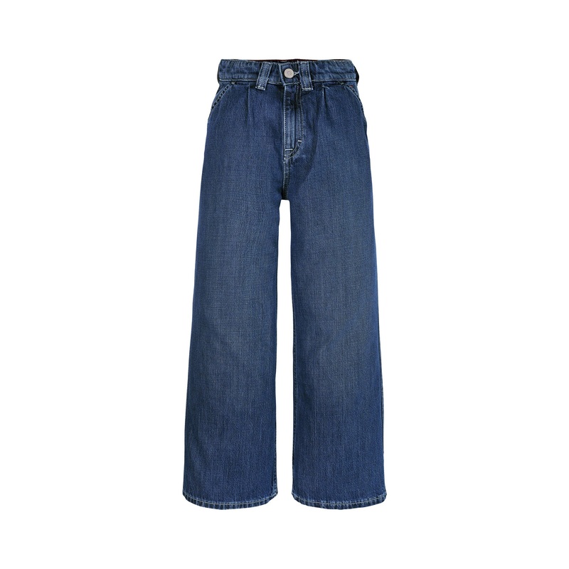 Wide Leg Front Pleat Jeans