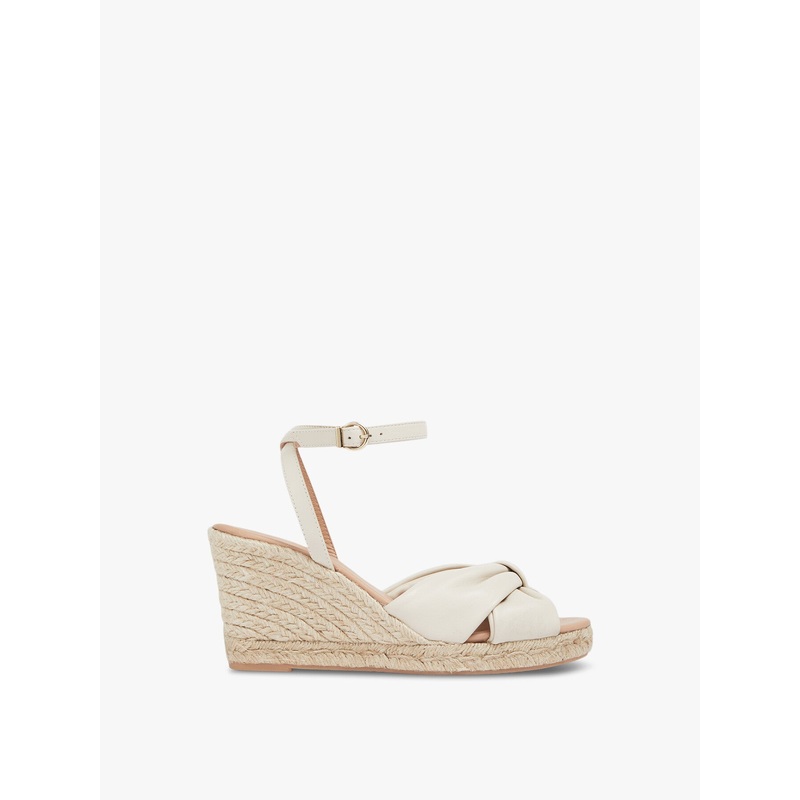 Angela Cream Leather Espadrille Sandals