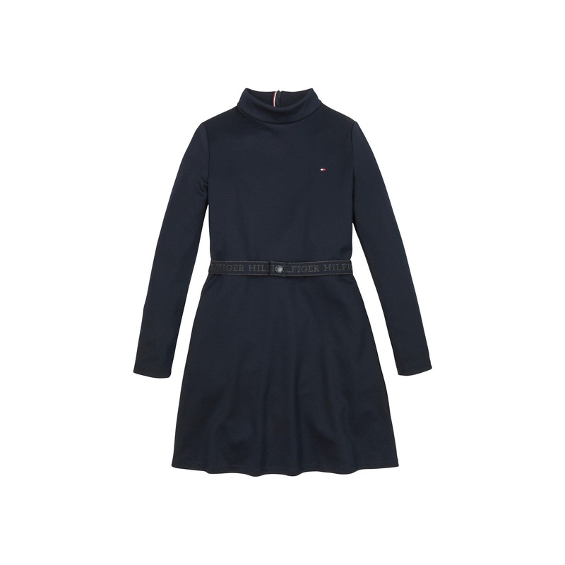 Belted Long Sleeve Extra Slim Dress