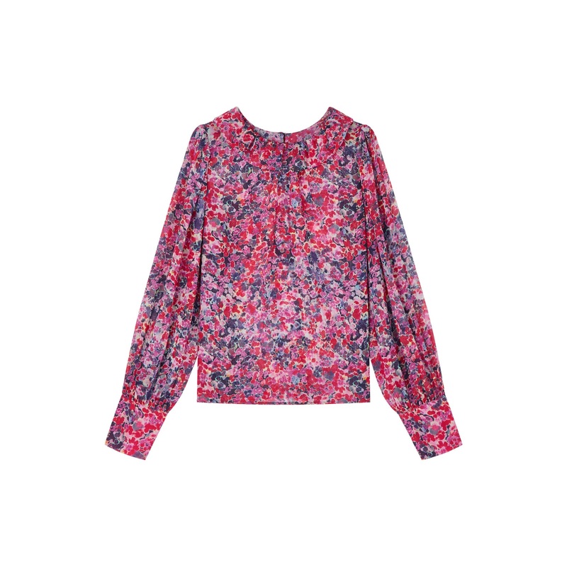 Erin Multi Watercolor Floral Blouse
