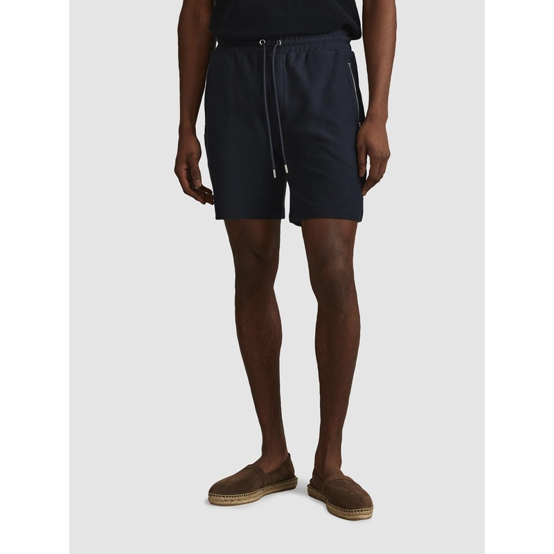 Hester Textured Cotton Drawstring Shorts