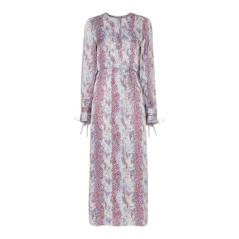 Mottled Snake Print Midi Dress