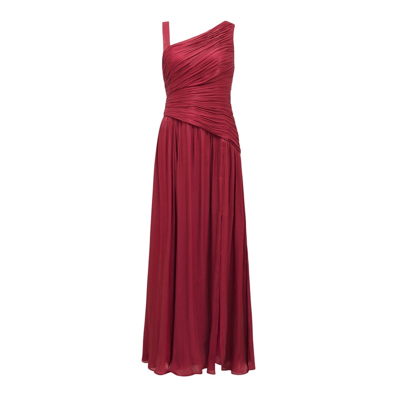 Nya Metallic Asymmetrical Maxi Dress