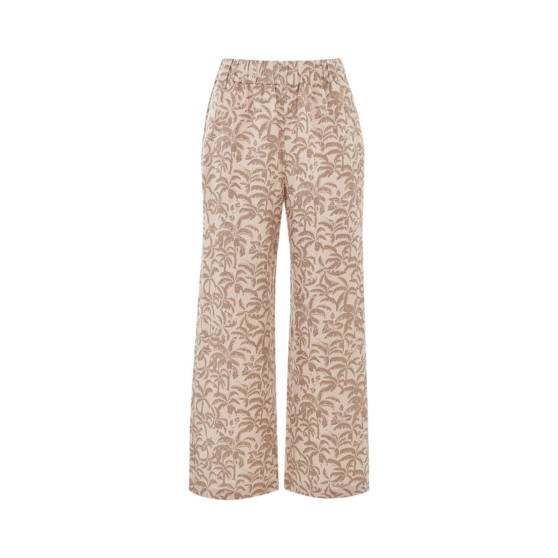 Palm Print Cropped Trouser