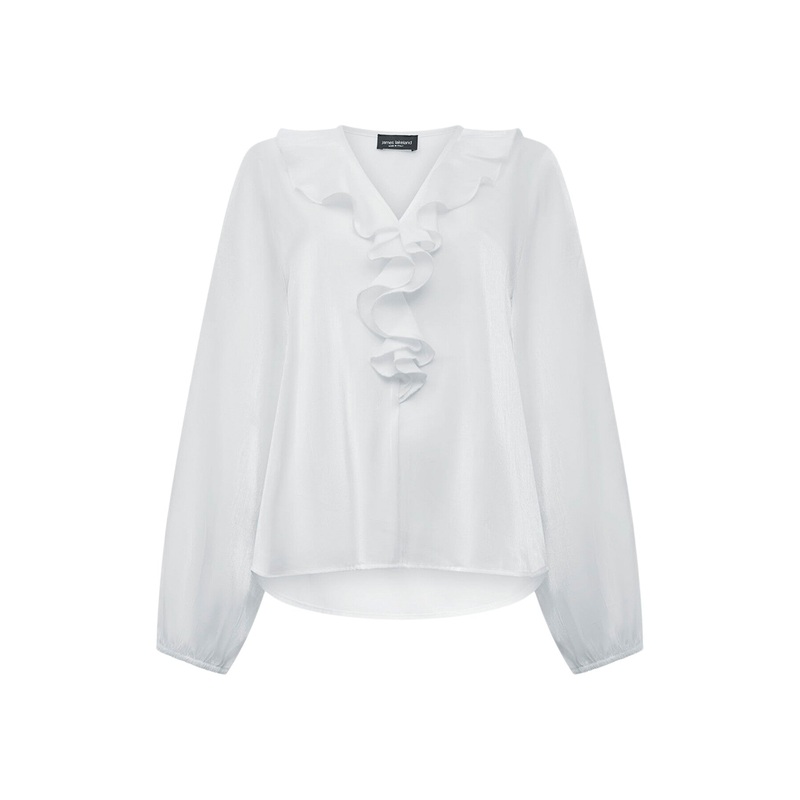 Ruffled V-neck Blouse